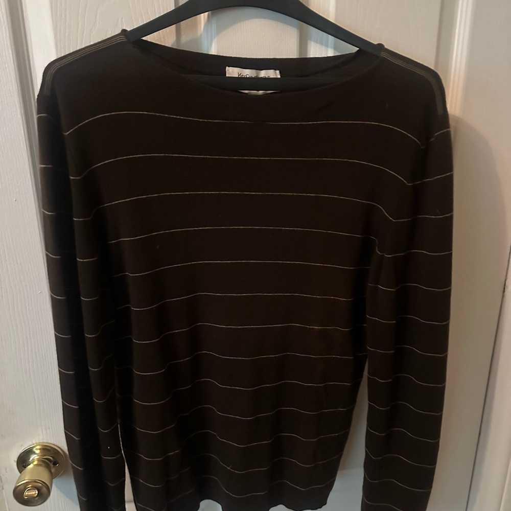 Men's YSL Brown Striped Sweater